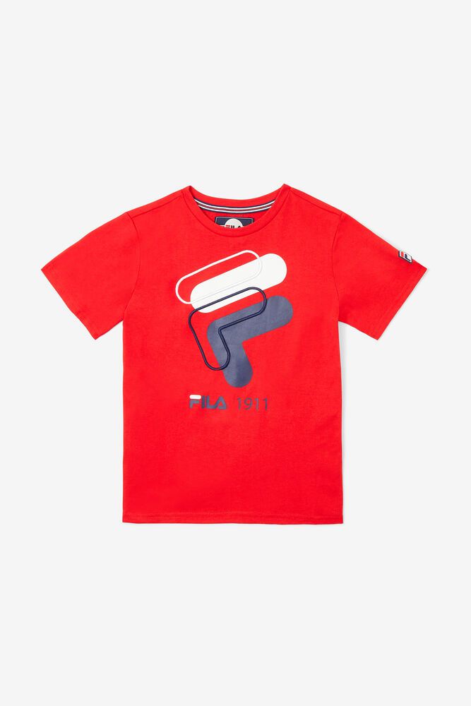 Fila T-Shirt 3d Logo Kids Red - India VQC-289056